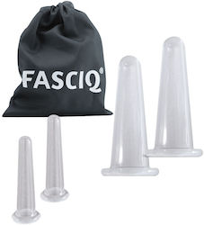 Fasciq - Cupe de silicon cu ventuză pentru față, gât și decolteu Set de 4 bucăți într-o cutie (2xMedi, 2xMini)