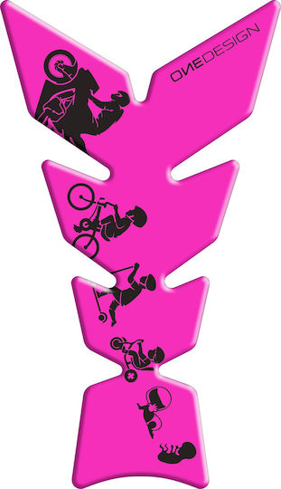 One Design Αυτοκόλλητο Προστατευτικό Ρεζερβουάρ Onedesign Biker's Evolution Fluo Ροζ