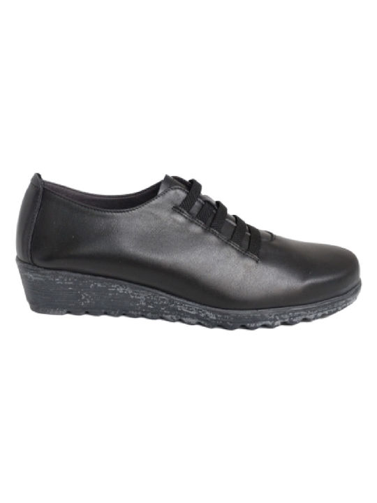 Parex Women's Leather Oxford Shoes Black