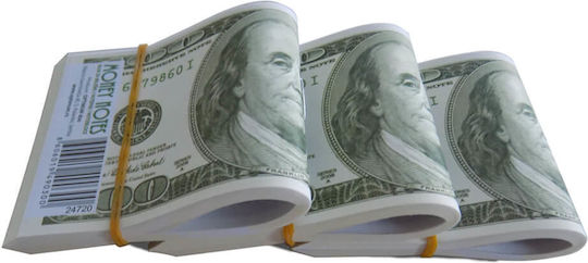 Uni Pap Money Dollars Bloc Notes Pătrată Multicolor