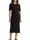 Summer Midi T-Shirt Dress Black