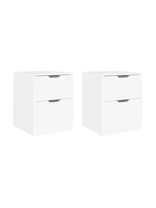 Wooden Bedside Tables 2pcs White 40x40x50cm