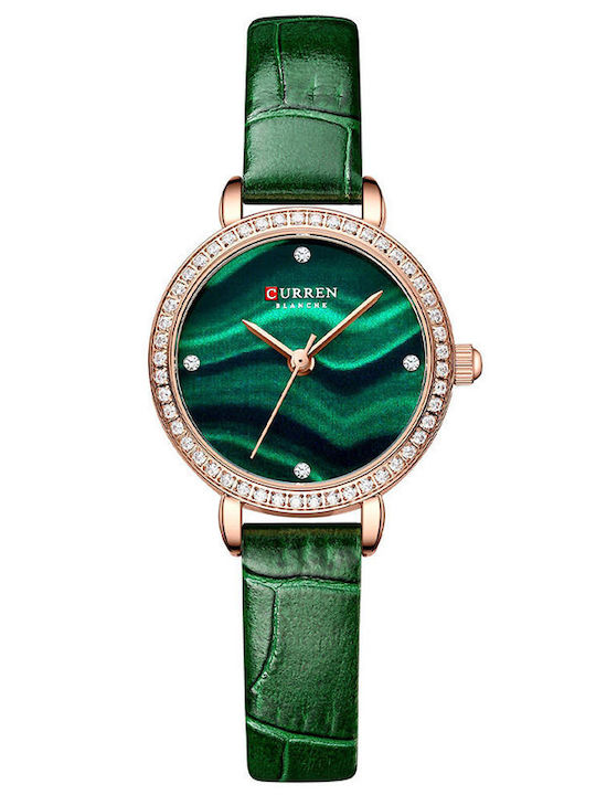 Curren 6 Women's Watch with Green Leather Strap
