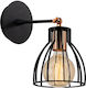 Opviq Vintage Lumină de Perete cu Soclu E27 Negru 15x24cm