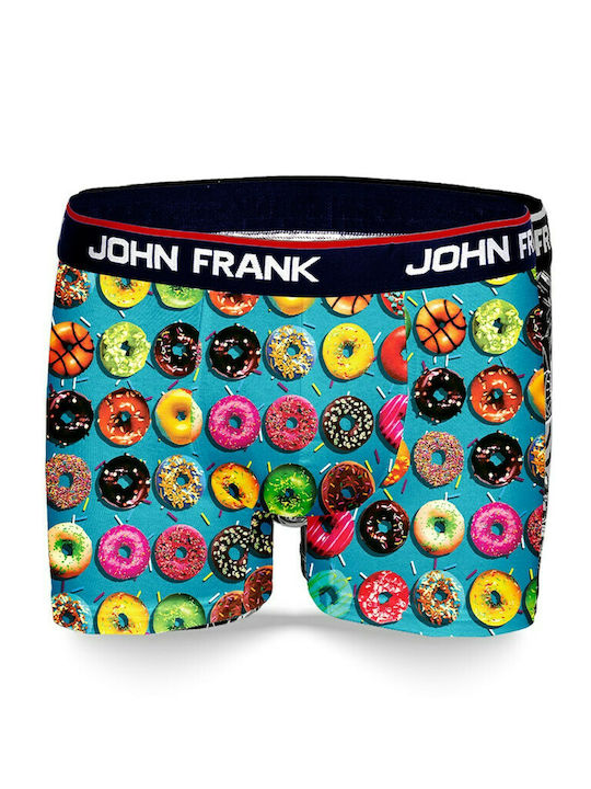 John Frank Donuts Ανδρικό Μποξεράκι Μπλε με Σχέδια