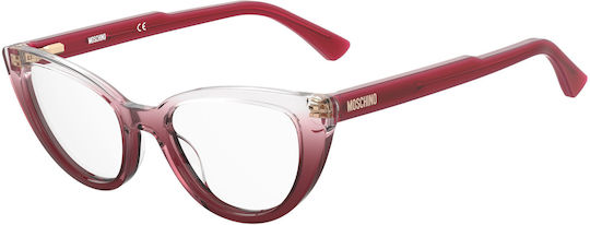 Moschino Plastic Eyeglass Frame Cat Eye Red MOS605 6XQ