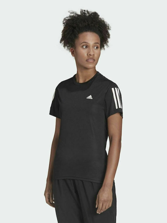 Adidas Own The Run Γυναικείο Αθλητικό T-shirt Fast Drying Μαύρο