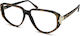 Versace Plastic Eyeglass Frame Brown Tortoise VE482 935
