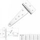 Amig 550 Galvanized Furniture Hinge T Shaped 250mm