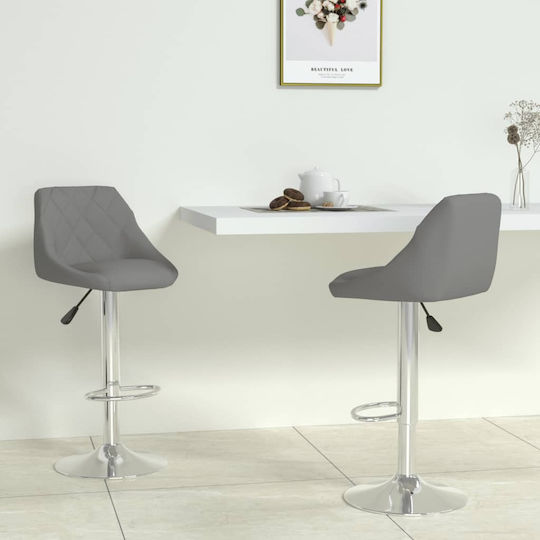Hocker Bar mit Rückenlehne & Höhenverstellbar Gray 2Stück 44x46x82-103cm