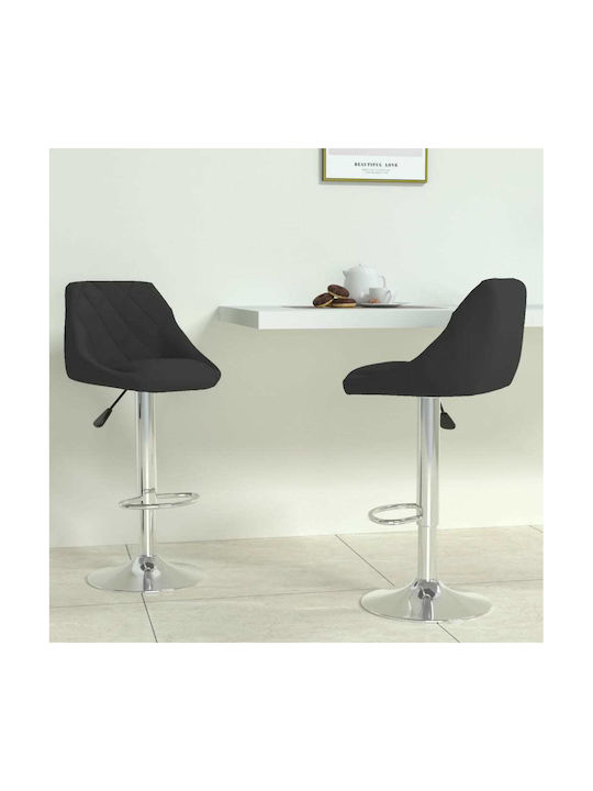 Scaune Bar cu Spătar & Înălțime Reglabilă Negru 2buc 46x44x82-103buc