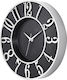 HomeMarkt Wall Clock Metallic Black Ø34cm