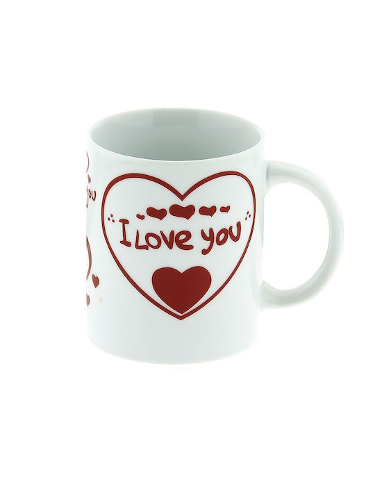 Love Cană Ceramică Albă 340ml 1buc