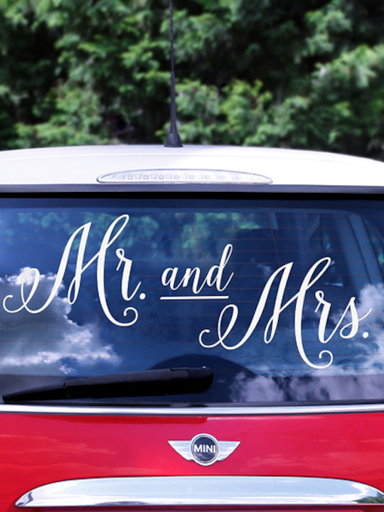 PartyDeco Hochzeit Autoaufkleber Mr. & Mrs