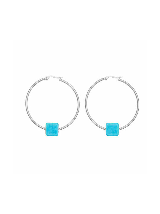 Excite-Fashion Steel Series Earrings Hoops made of Steel with Stones