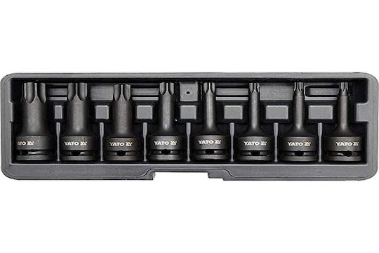 Yato Long Socket Pneumatic with Motor Torx and Socket 1/2'' Set 8pcs YT1065