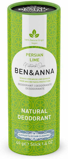 Ben & Anna Persian Lime Natural Deodorant Φυσικό Αποσμητικό σε Stick Χωρίς Αλουμίνιο 40gr