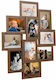 vidaXL Wall-Mounted Multi Wooden Light Brown Picture Frame