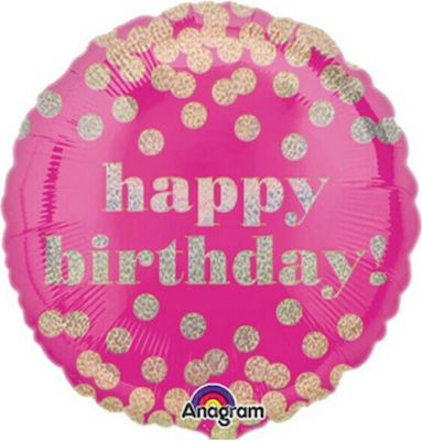 Balloon Foil Birthday-Celebration Round Pink 45cm Fuchsia