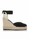 Damenplattformen im Espadrilles-Stil Schwarz