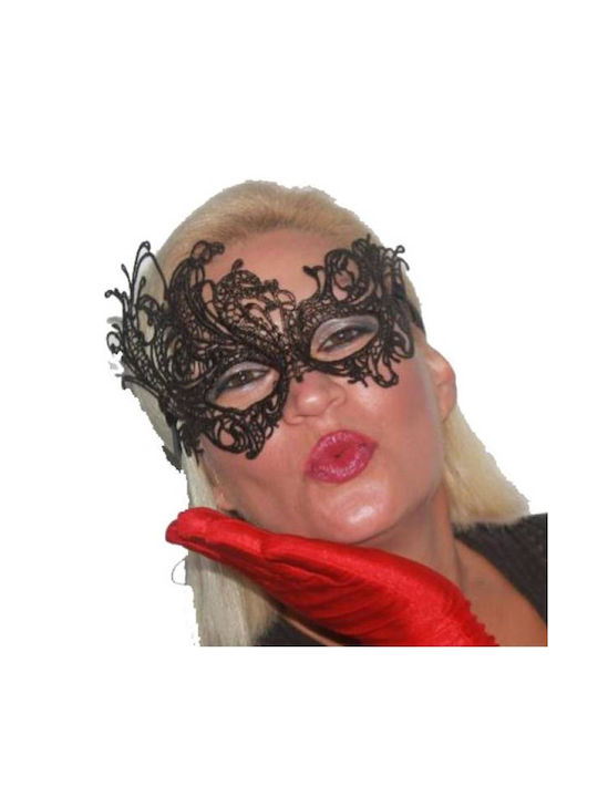 Carnival Mask Eyemask Women's Hard Lace Black