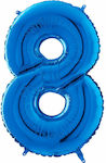 Balloon Foil Jumbo Number 8 Blue 70cm