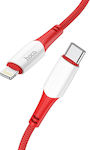 Hoco X70 Geflochten USB-C zu Lightning Kabel 20W Rot 1m