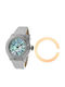 Glam Rock Women's Watch with Beige Leather Strap