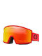 Oakley Target Line Μάσκα Σκι & Snowboard Ενηλίκων Κόκκινη με Φακό Καθρέπτη σε Πορτοκαλί Χρώμα