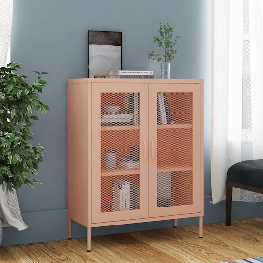 Метален Офисен Шкаф Розов 80x35x101.5см