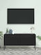TV Stand Metal Black Velvet-Black Metal L105xW35xH50cm