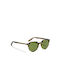 Moscot Kitzel Sunglasses with Brown Bamboo Plastic Frame and Green Lens