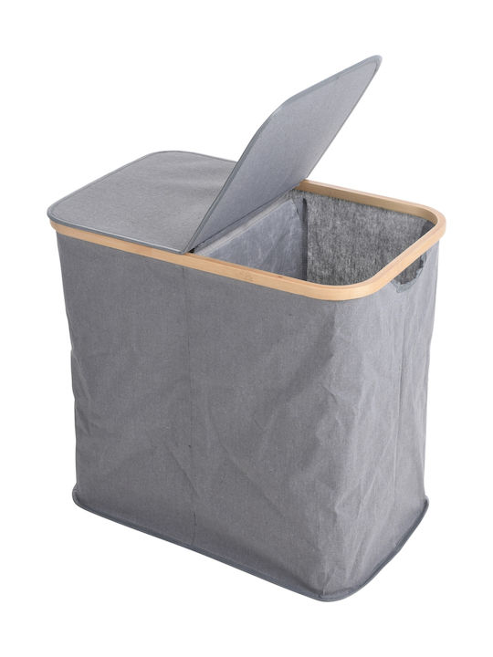 170452580 Bamboo Laundry Basket with Lid 53x33x51cm Gray