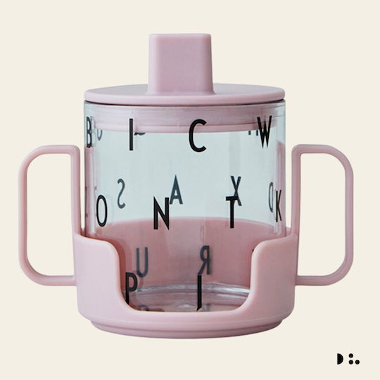 Design Letters Grow With Your Cup Lern-Trinkflasche Silikon mit Griffen Rosa für 9m+m+ 220ml