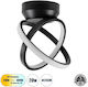 GloboStar Amelia Ceiling Mount Light 24.5cm Black with Integrated LED and Remote Control