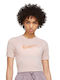 Nike Swoosh Women's Athletic Crop Top Short Sleeve Pink