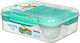 Sistema Plastic Lunch Box Mint With Compartments 1.65lt