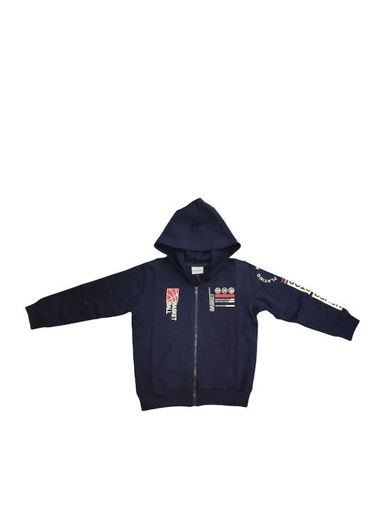 Kids Sweatshirt Cardigan with Hood Navy Blue
