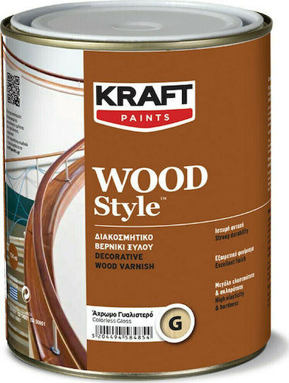 Kraft Wood Style Surface Varnish Polyurethane Solvent Based Colorless Gloss 750ml