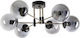 Opviq Full Moon 6 Ceiling Mount Light 65cm Black with Socket E27