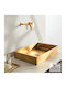 Voss Aldo PVD Επικαθήμενος Νιπτήρας Inox 55x38x10cm Gold Brushed