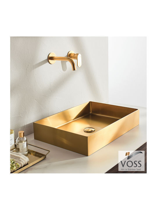 Voss Aldo PVD Επικαθήμενος Νιπτήρας Inox 55x38x...
