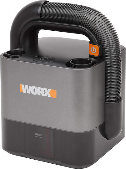 Worx Cube Vac Handstaubsauger für Autos Trockenes Saugen Wiederaufladbar 12V mit Batterie und Ladegerät Black, Grey