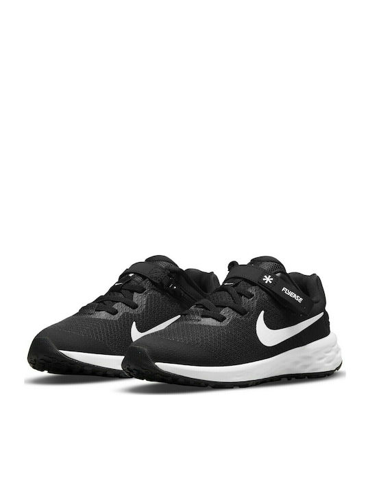 Revolution Revolution Kids Sports Shoes Running with Hoop & Loop Closure Lack / Dark Smoke Grey / White