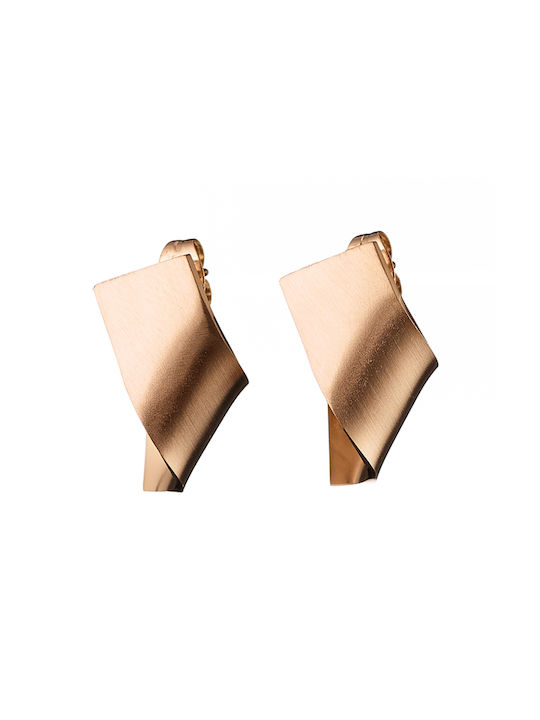 Γυναικεία σκουλαρίκια ατσάλι 316L ροζ-χρυσό Art 02172