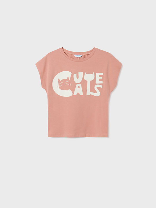 Mayoral Kids' Blouse Short Sleeve Pink