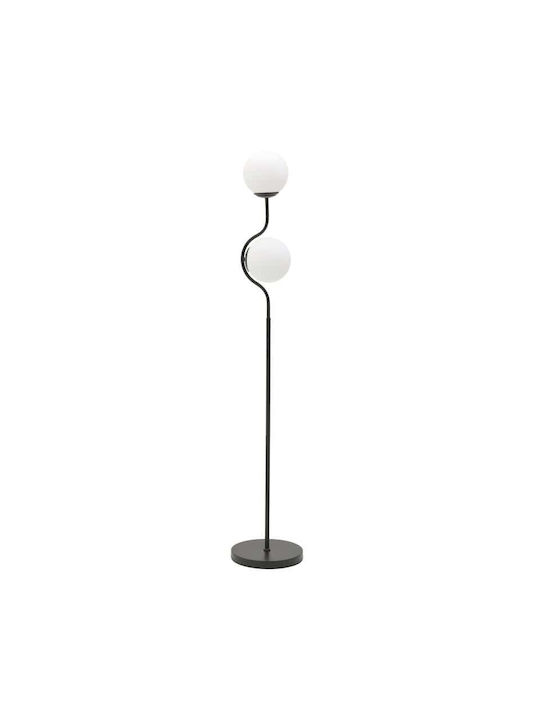 Inart Floor Lamp H138xW25cm. with Socket for Bulb E27 Black