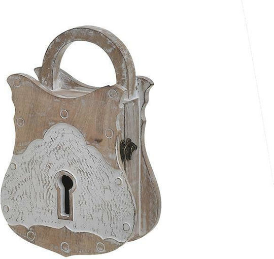 Inart Wooden Natural White 2 Hooks Dimensions 20x7x28cm