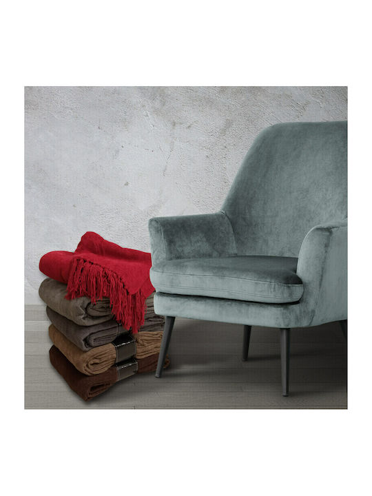 TnS Ριχτάρι Πολυθρόνας Chenille 150x180εκ. Μπορντώ 39-958-0302