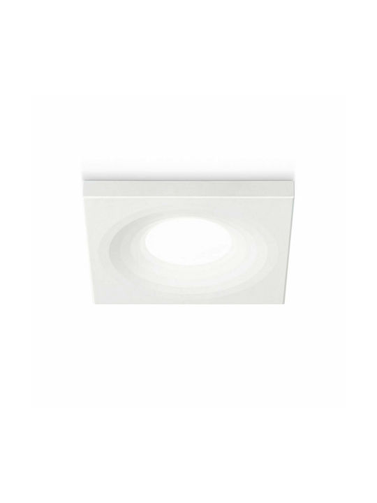 Gea Luce Mars Square Metallic Recessed Spot with Socket GU10 White 9.4x9.4cm. 1pcs